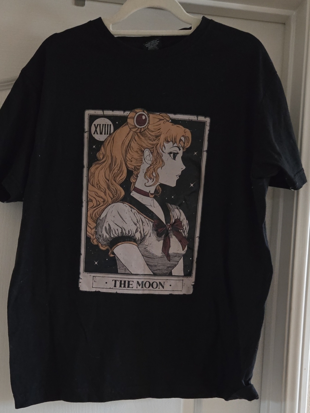 Black 'The Moon' Graphic Tee Illustration -sailor Moon